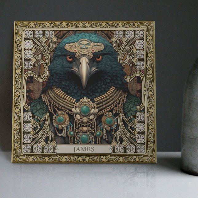 Crow Spirit Animal Personalized Name Field Tile (Creator Uploaded)