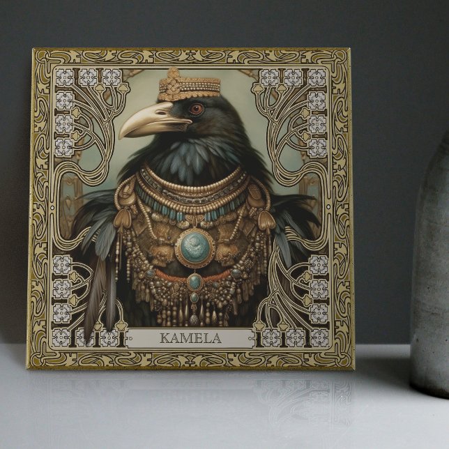 Crow Spirit Animal Personalized Name Field Tile (Creator Uploaded)