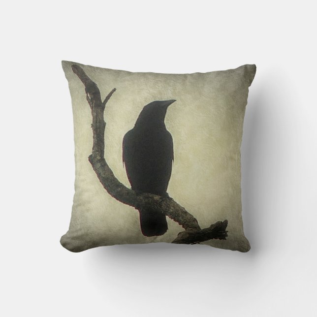 Crow Throw Pillow (Front)