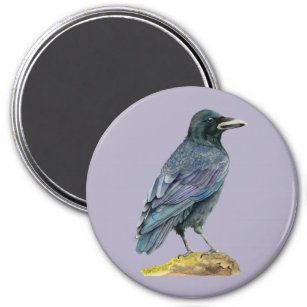 Crow Watercolor Painting Magnet