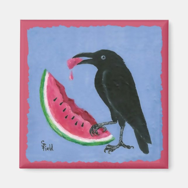 crow & watermelon magnet (Front)
