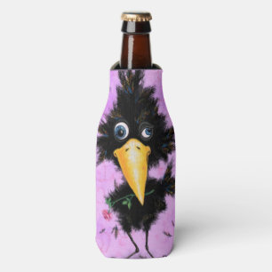 Crow with Rose Bottle Cooler Fun