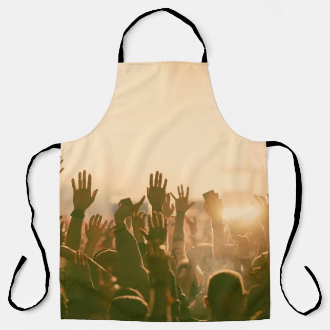 Crowd at concert - retro style photoconcert,crowd, apron (Front)