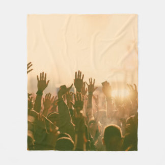 Crowd at concert - retro style photoconcert,crowd, fleece blanket
