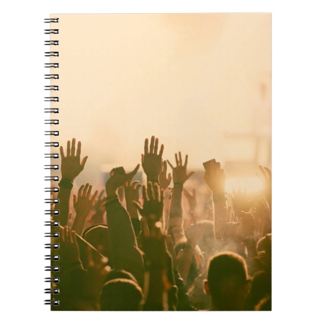Crowd at concert - retro style photoconcert,crowd, notebook (Front)