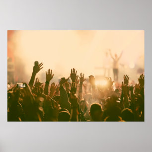 Crowd at concert - retro style photoconcert,crowd, poster