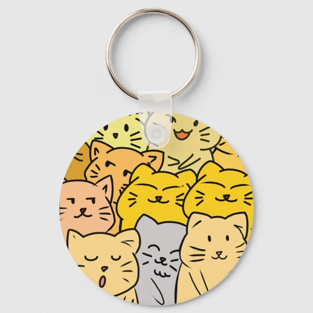 Crowd cat keychain (Front)