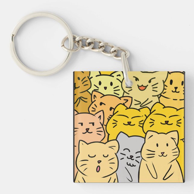 Crowd cat keychain (Front)