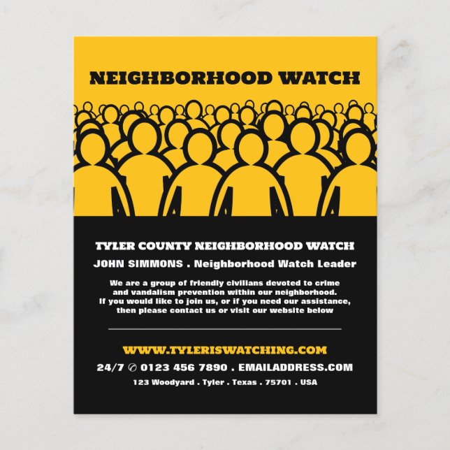 Crowd Design, Neighbourhood Watch Community Advert Flyer (Front)