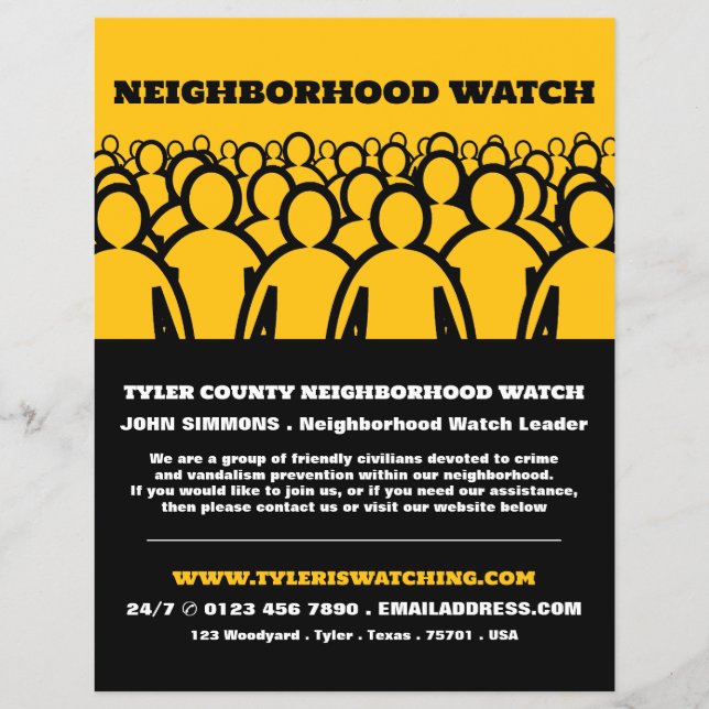 Crowd Design, Neighbourhood Watch Community Advert Flyer (Front)