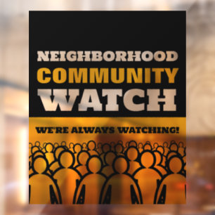 Crowd Design, Neighbourhood Watch Community Warnin Window Cling