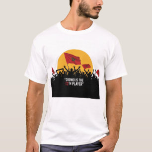 Crowd Is the 12th Player – Moroccan Flag Football  T-Shirt