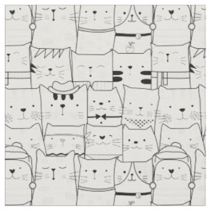 Crowd of Cats Fabric