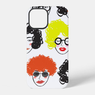 Crowd of funny peoples, seamless background iPhone 12 case