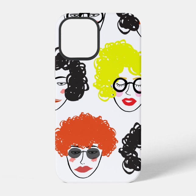 Crowd of funny peoples, seamless background iPhone case (Back)