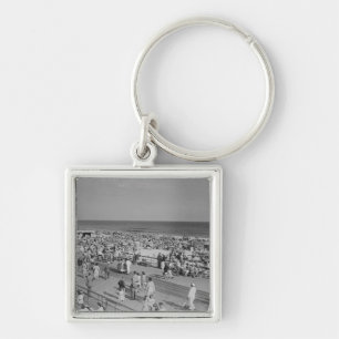 Crowd on Beach Keychain