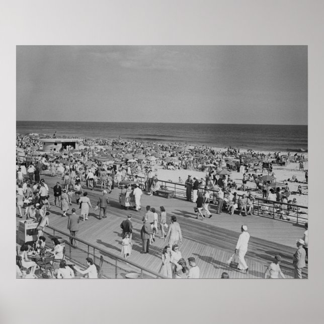 Crowd on Beach Poster (Front)