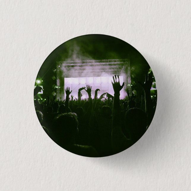 Crowd & Stage - Lime Green 1 Inch Round Button (Front)