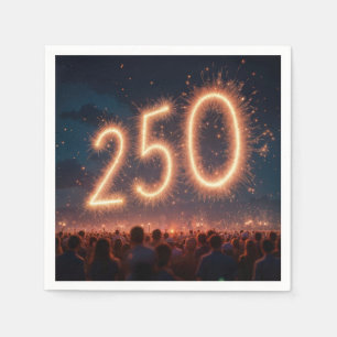Crowd Watching 250th Birthday Fireworks  Napkin