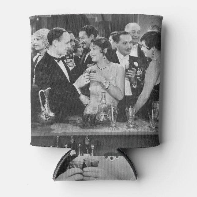 Crowded Bar Couple Scene Can Cooler (Front)