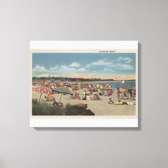 Crowded Beach Scene Canvas Print (Front)