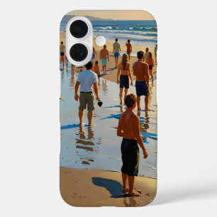 Crowded Beach Walk iPhone 16 Case