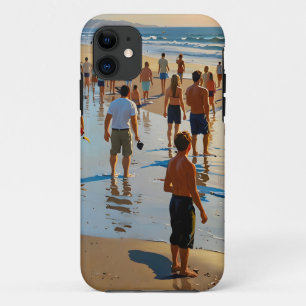 Crowded Beach Walk iPhone 11 Case