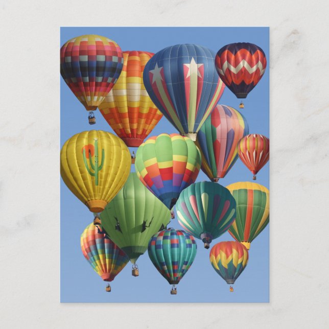 Crowded Colourful Hot Air Balloons Postcard (Front)