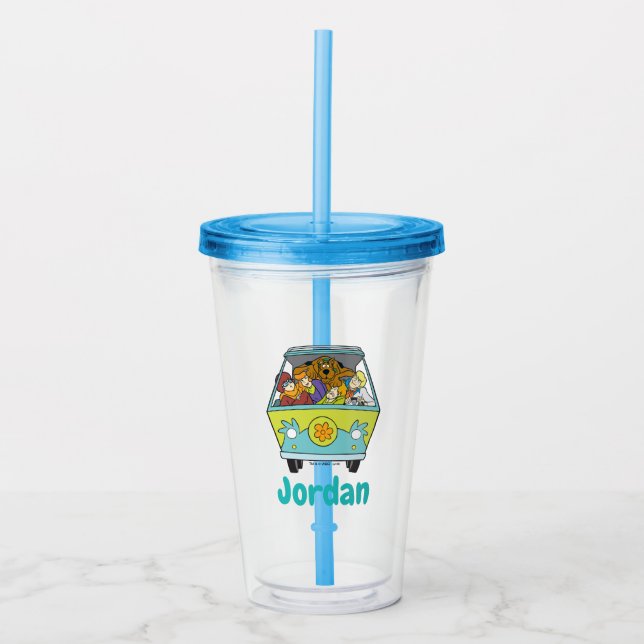 Crowded In The Mystery Machine Acrylic Tumbler (Front)