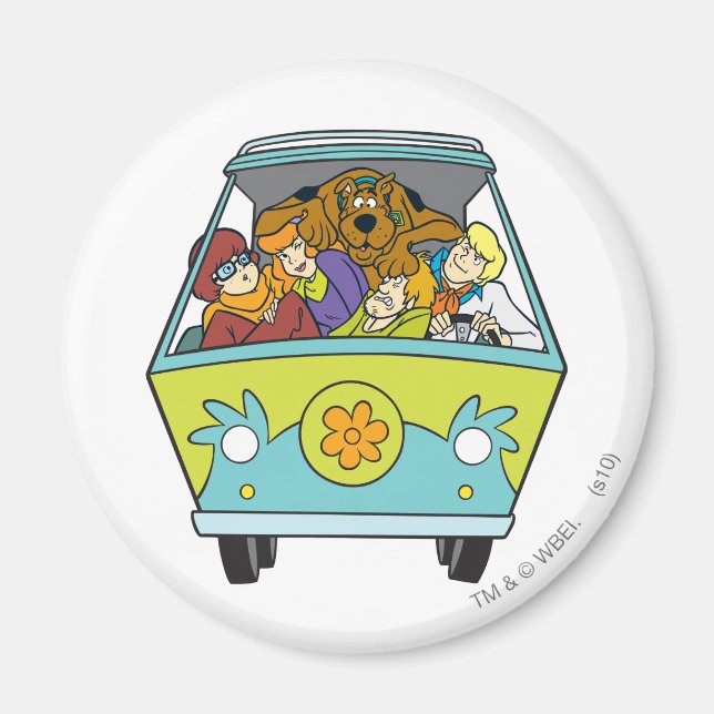 Crowded In The Mystery Machine Magnet (Front)