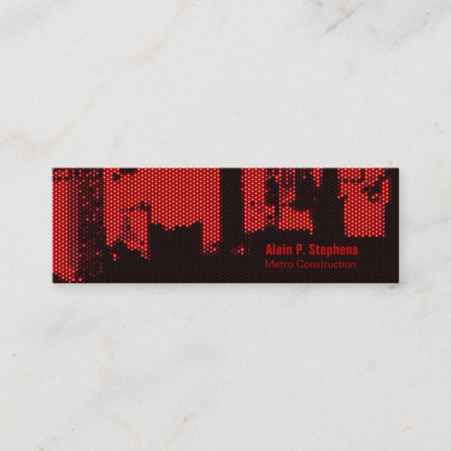 Crowded Upside Downtown LED Horizontal Skinny Mini Business Card (Front)
