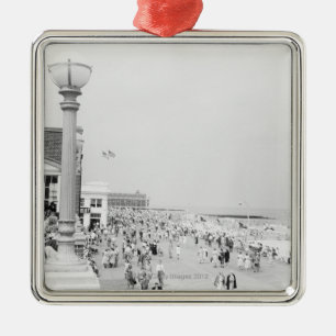 Crowds 2 metal ornament