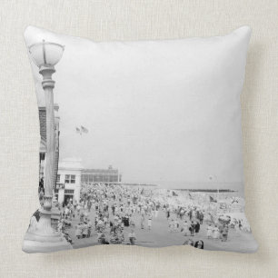 Crowds 2 throw pillow