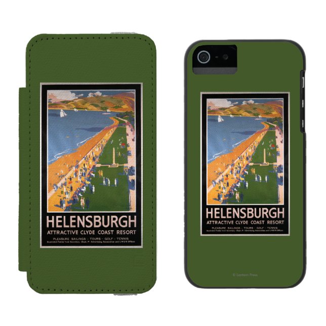 Crowds along Clyde Coast Beach Railways Poster Incipio iPhone Wallet Case (Side by Side)