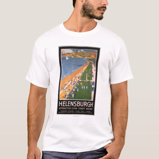 Crowds along Clyde Coast Beach Railways Poster T-Shirt (Front)