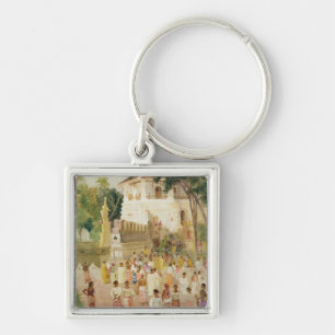 Crowds at a Monument in India, 1895 (w/c & pencil Keychain