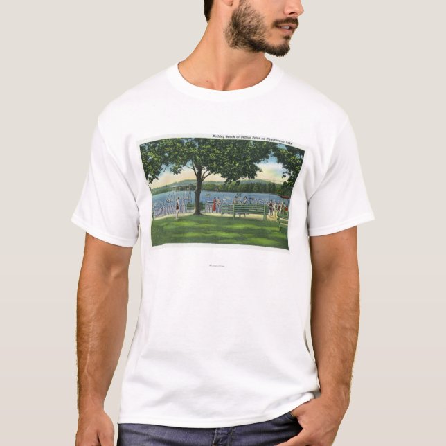 Crowds at the Beach and Park on Chautauqua T-Shirt (Front)
