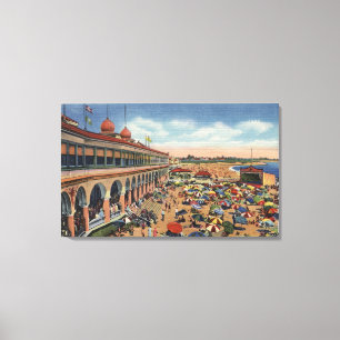 Crowds on the Beach in Front of Casino Canvas Print