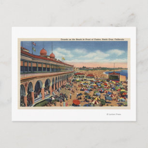 Crowds on the Beach in Front of Casino Postcard