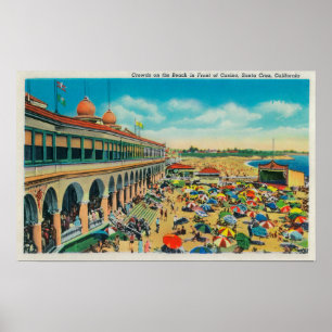 Crowds on the Beach in front of the Casino Poster