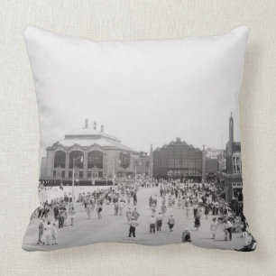 Crowds Throw Pillow
