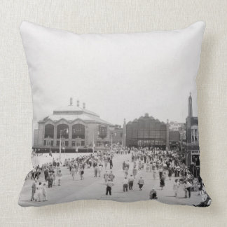 Crowds Throw Pillow