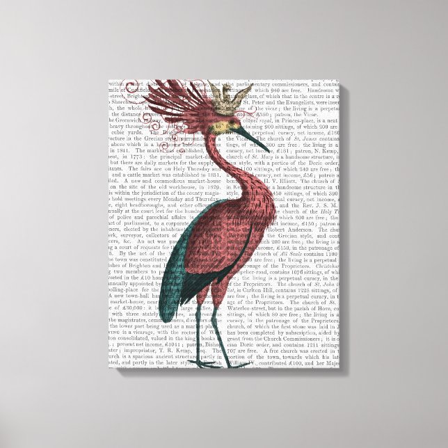 Crowed Marsala Heron Canvas Print (Front)