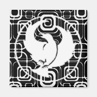 Crowfoot Magnet with Black  White Squares