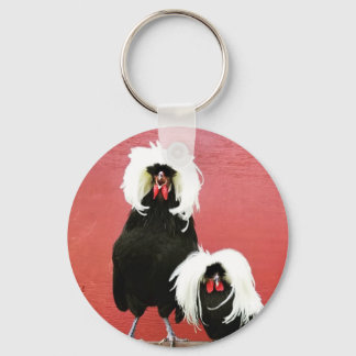 Crowing Rooster Polish Chicken Keychain