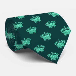 Crown 01 - Turquoise on Dark Green Tie