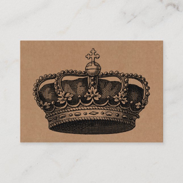 Crown 02 - Black on Cardboard Tex Business Card (Front)