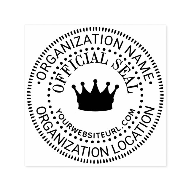 Crown #1 Generic Custom Official Seal Name Loc URL Self-inking Stamp (Design)