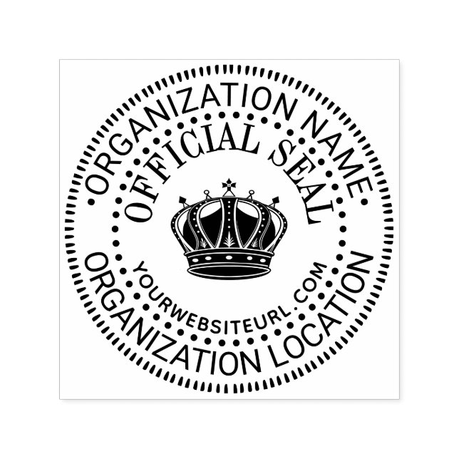 Crown #2 Generic Custom Official Seal Name Loc URL Self-inking Stamp (Design)