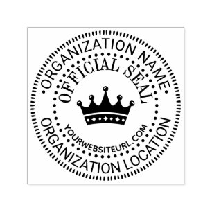 Crown #3 Generic Custom Official Seal Name Loc URL Self-inking Stamp